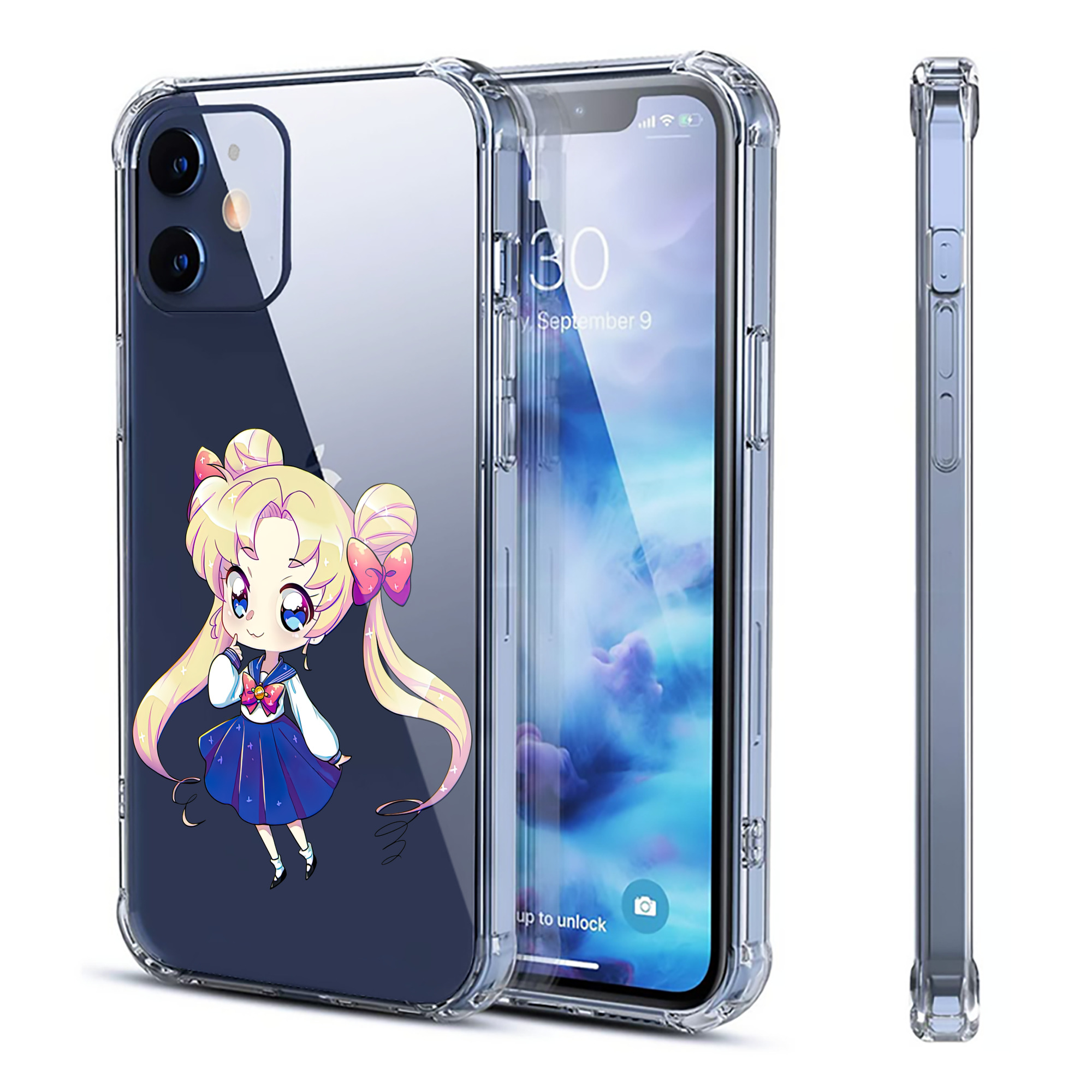 （画像用） 美少女戦士セーラームーン 月野 うさぎ つきの うさぎ Sailor Moon Tsukino Usagi 【iPhone 12シリーズ対応】透明スマホケース（クリアソフトケース）